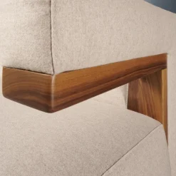 Tecta 2-Sitzer-Sofas|Sofa F51 2 Stoff Doma Beige Grau Gestell Nussbaum Massiv