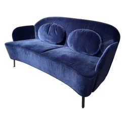 Brühl Polstergruppen|2-Sitzer-Sofas|Sofa Floret Stoff 4473 0067 Blau Fuß Flachstahl Schwarz