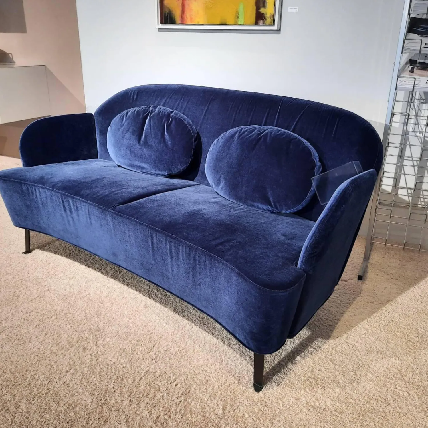 Brühl Polstergruppen|2-Sitzer-Sofas|Sofa Floret Stoff 4473 0067 Blau Fuß Flachstahl Schwarz