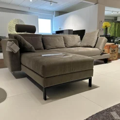 Brühl Ecksofas|Sofa Four Two Stoff 2813 0021 Greige Grau Beige Metallkufen Und Rollen Schwarz