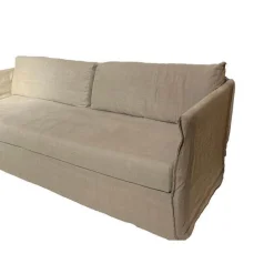 Meridiani 2-Sitzer-Sofas|Sofa Fox Bezug Stoff Santos Taupe Beige Füße Metall Inklusive 2 Rückenkissen