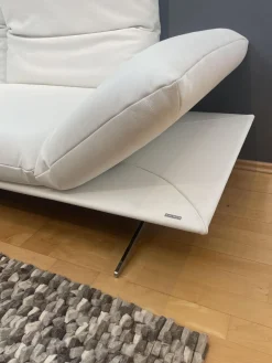 Koinor 2-Sitzer-Sofas|Sofa Francis Leder Bull Latte Weiß Füße Metallkufe Nickel Satiniert
