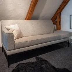 Jori 2-Sitzer-Sofas|Sofa Glove Pure Stoff Bembebis C0720 Grau Gestell Schwarz Lackiert