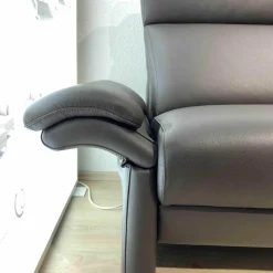 Puhlmann 2-Sitzer-Sofas|Sofa Gomera Zweisitzer Leder 18/7106 Dunkelbraun Savana 2 Armlehnen abklappbar