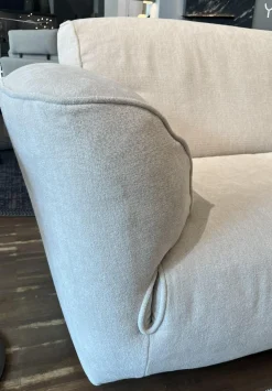 Edra 3-Sitzer-Sofas|Sofa Grande Soffice Stoff Imperial T 8560 Beige Füße Mit Stoff Bezogen Rückenlehne Verstellbar