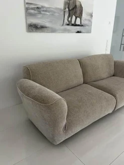 Edra 2-Sitzer-Sofas|Sofa Grande Soffice Zweisitzer Stoff Tasty Soft T8575-21 Grau