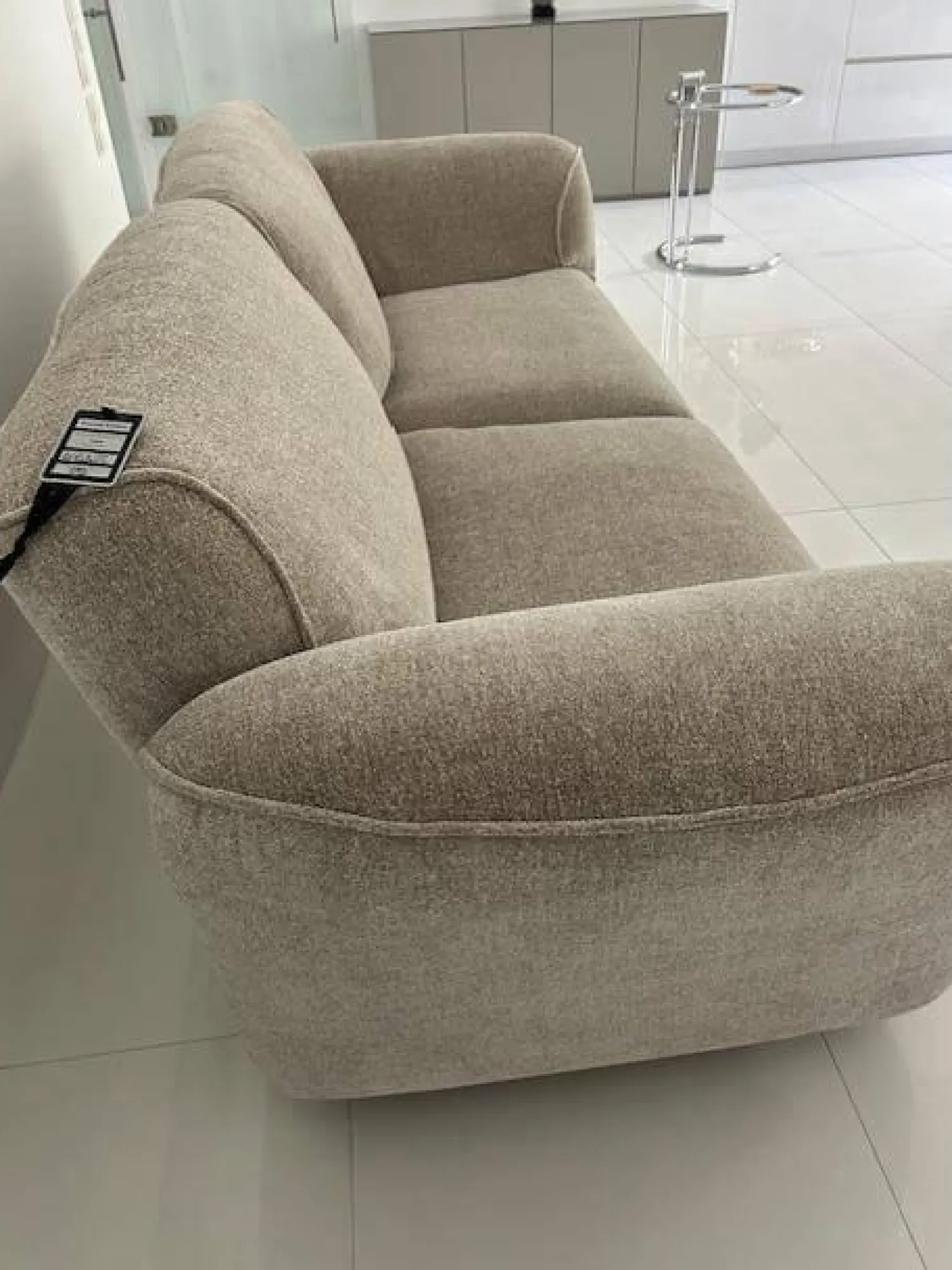 Edra 2-Sitzer-Sofas|Sofa Grande Soffice Zweisitzer Stoff Tasty Soft T8575-21 Grau