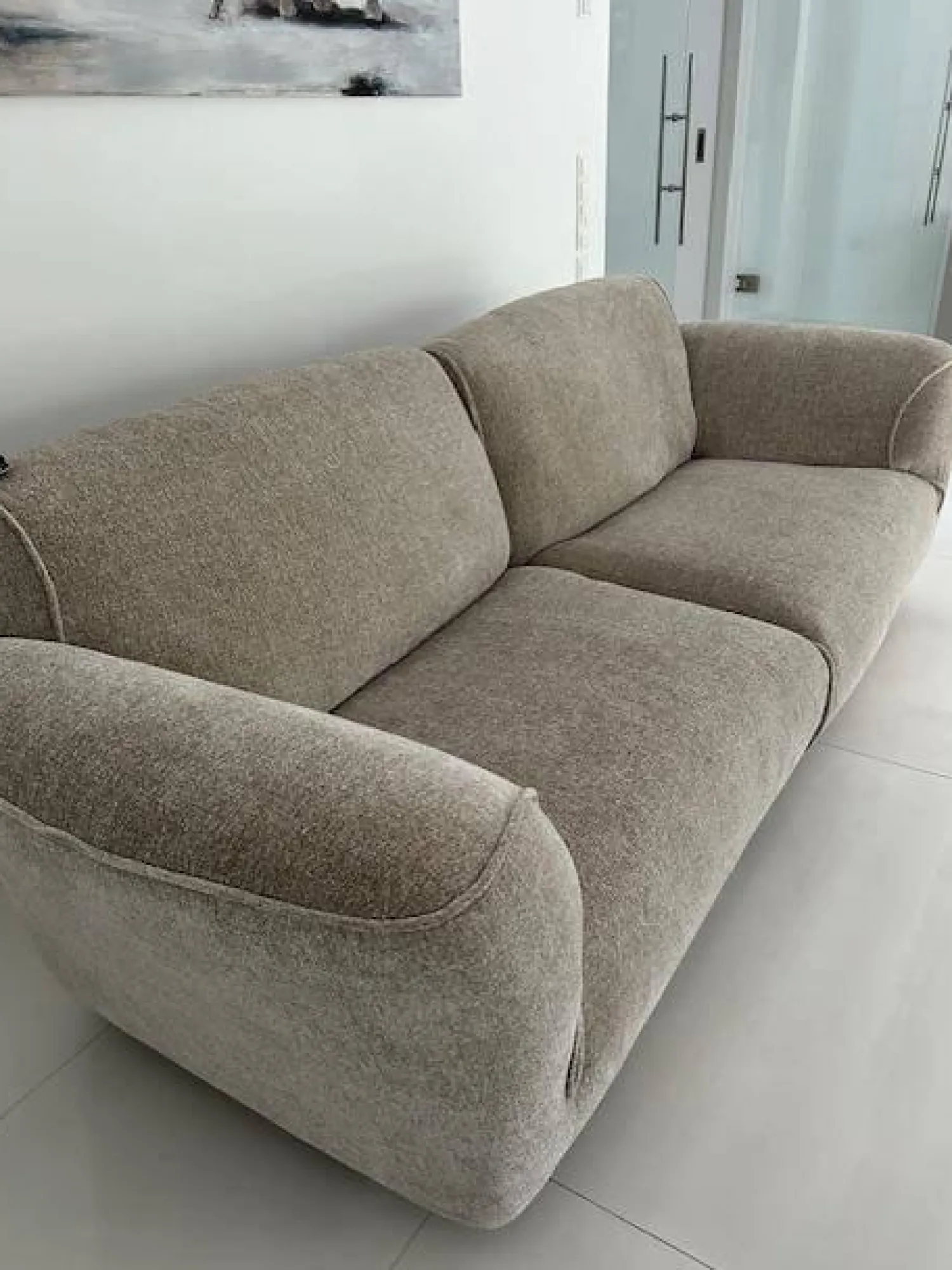 Edra 2-Sitzer-Sofas|Sofa Grande Soffice Zweisitzer Stoff Tasty Soft T8575-21 Grau