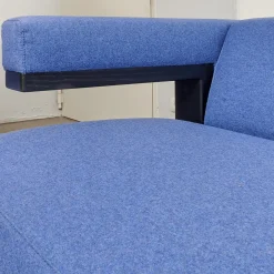 Tecta 2-Sitzer-Sofas|Sofa Gropius F51 2 Stoff Dama 0077 Blau Gestell Esche Schwarz