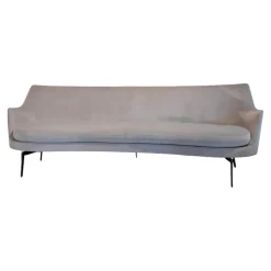 Flexform 2-Sitzer-Sofas|Sofa Guscio Bezug Extra Eldorado 1551 Grau Metallfüße Schwarz Verchromt