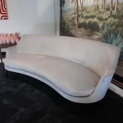 Flexform 2-Sitzer-Sofas|Sofa Guscio Bezug Extra Eldorado 1551 Grau Metallfüße Schwarz Verchromt