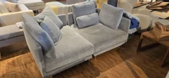 Sophisticated Living Ecksofas|2-Sitzer-Sofas|Sofa Hanapepe Stoff Indecence 02 Velour Grau Füße Aluminium Ohne Tisch Und Kissen