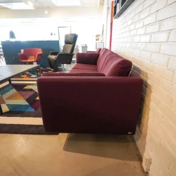 Nielaus 3-Sitzer-Sofas|Sofa Handy Wollstoff Burgunderrot Gestell Metall