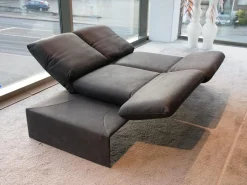 Koinor 2-Sitzer-Sofas|Sofa Harriet Leder A India Omega Schwarz Metallfuß Matt Satiniert