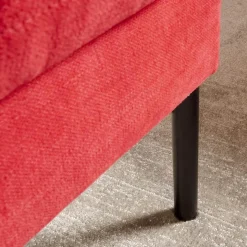 Bielefelder Werkstätten 2-Sitzer-Sofas|Sofa Heaven Bezug Stoff Hot Madison Reboot CH1249 706 Rot Füße Matt Lackiert Schwarz Mit Zwei Abklappbaren Armlehnen