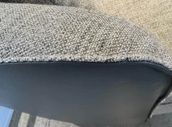 Walter Knoll 2-Sitzer-Sofas|Sofa Ishino Stoff Togba Pebble Grau Meliert Rücken Leder Congress 1441 Basalt Schwarz Sockel Schwarz Lackiert Inklusive Kissen