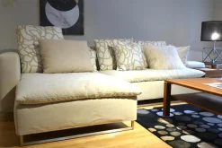 Signet Ecksofas|Sofa Isla Milan Stoff Hipo Natur Creme Schlaffunktion