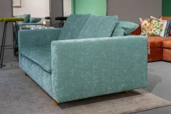 Signet 2-Sitzer-Sofas|Sofa Isla Stoff Abby Petrol Blau Gestell Eiche Geölt