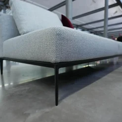 Walter Knoll Daybeds & Recamieren|Sofa Jaan Living 783 Bezug Stoff Carré 7823 Moonlight Grau Gestell Aluminium Matt Pulverbeschichtet Schwarz