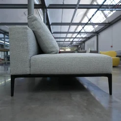 Walter Knoll Daybeds & Recamieren|Sofa Jaan Living 783 Bezug Stoff Carré 7823 Moonlight Grau Gestell Aluminium Matt Pulverbeschichtet Schwarz