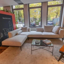 Walter Knoll Ecksofas|Sofa Jaan Living Bezug Stoff Duala 7674 Off-White Weiß Grau Untergestell Schwarz Pulverbeschichtet Matt Inklusive Kissen Und Ablageboard