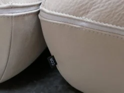 COR Ecksofas|Sofa Jalis 21 Leder 420 Sand Beige Nahtband 5090 Sand Beige Inklusive Hocker