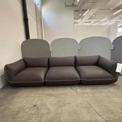 COR 3-Sitzer-Sofas|Sofa Jalis 21 Leder 246 Schoko Grau Braun Nahtband 5095 Kitt