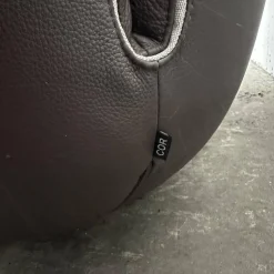 COR 3-Sitzer-Sofas|Sofa Jalis 21 Leder 246 Schoko Grau Braun Nahtband 5095 Kitt