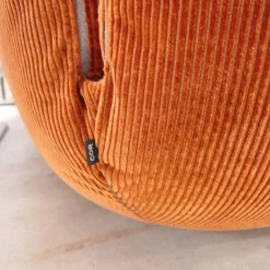 COR 3-Sitzer-Sofas|Sofa Jalis 21 Stoff 9072 Kürbis Orange Rot Nahtband 5091 Mittelgrau