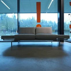 Walter Knoll 2-Sitzer-Sofas|Sofa Jason 390 25 FLFR 2,5 Sitzig Stoff Summit Chalk Grau Gestell Velourmatt Grau