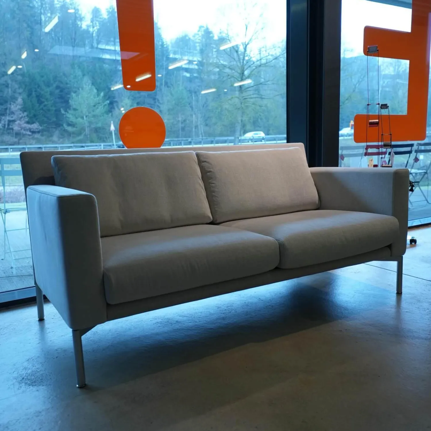 Walter Knoll 2-Sitzer-Sofas|Sofa Jason 390 25 FLFR 2,5 Sitzig Stoff Summit Chalk Grau Gestell Velourmatt Grau