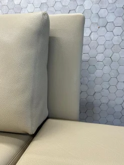 Walter Knoll 2-Sitzer-Sofas|Sofa Jason 390 20 Leder Sierra Dune Beige Gestell Silber Hochglanz Verchromt inkl. Funktionsarmlehnen