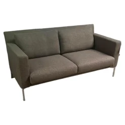Walter Knoll 2-Sitzer-Sofas|Sofa Jason 390-25 FLFR Stoff Kuro Limestone Gestell Velourmatt