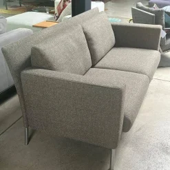 Walter Knoll 2-Sitzer-Sofas|Sofa Jason 390-25 FLFR Stoff Kuro Limestone Gestell Velourmatt