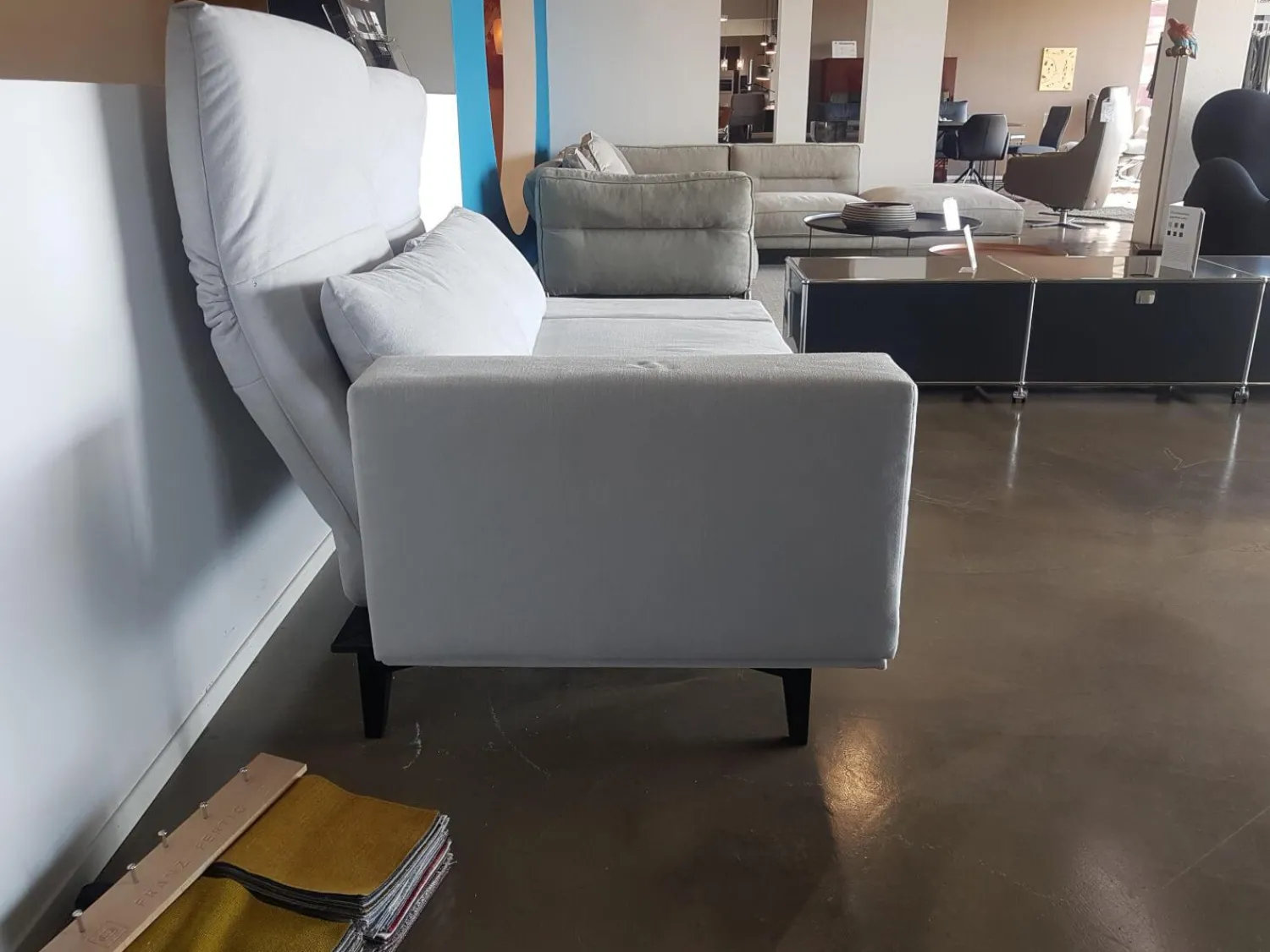 Franz Fertig 2-Sitzer-Sofas|Sofa Jill Stoff E Cape 60 Lightgrey Grau mit Verstellfunktion