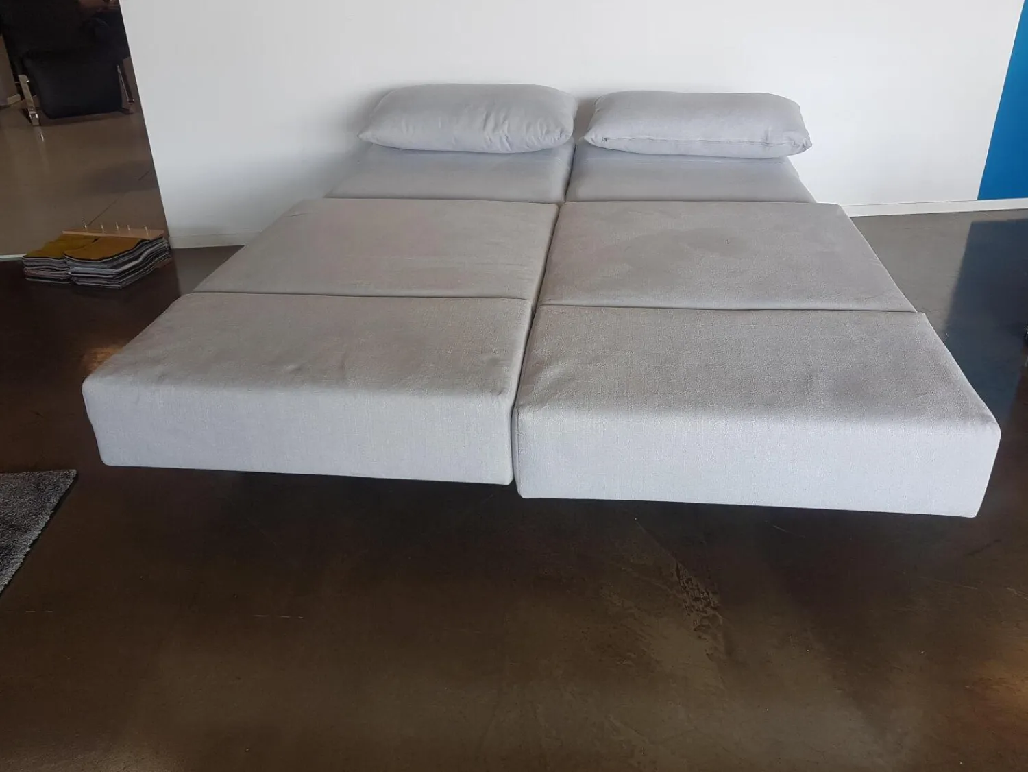 Franz Fertig 2-Sitzer-Sofas|Sofa Jill Stoff E Cape 60 Lightgrey Grau mit Verstellfunktion