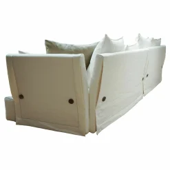 Frigerio 3-Sitzer-Sofas|Sofa Kimono Large Stoff Air 11 Ecru Weiß Beige Cat. Lusso mit 10 Kissen