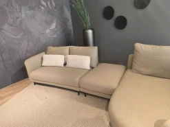 Rolf Benz Ecksofas|Sofa Kumo Stoff 24 550 Grau Beige Gussfuß Aluminium Glatt Matt Schwarz Pulverbeschichtet Inklusive Kissen