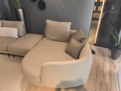 Rolf Benz Ecksofas|Sofa Kumo Stoff 24 550 Grau Beige Gussfuß Aluminium Glatt Matt Schwarz Pulverbeschichtet Inklusive Kissen