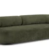 Kartell 3-Sitzer-Sofas|Sofa K-´Waiting Stoff Chenille Grün Füße Stahl Schwarz Lackiert