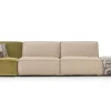 Sophisticated Living 3-Sitzer-Sofas|Sofa Lazy Bezug Stoff Mamaye 201 Beigegrau Meliert Inklusive Hocker