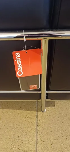 Cassina 2-Sitzer-Sofas|Sofa LC2 2C Leder X Scozia Gruppe 13X606 Grafite Schwarz Gestell Verchromt