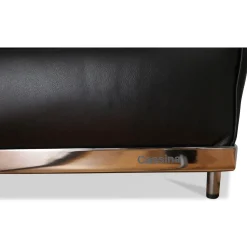 Cassina 3-Sitzer-Sofas|Sofa LC2 Dreisitzer Leder Scozia 13X606 Grafite Schwarz Gestell Verchromt