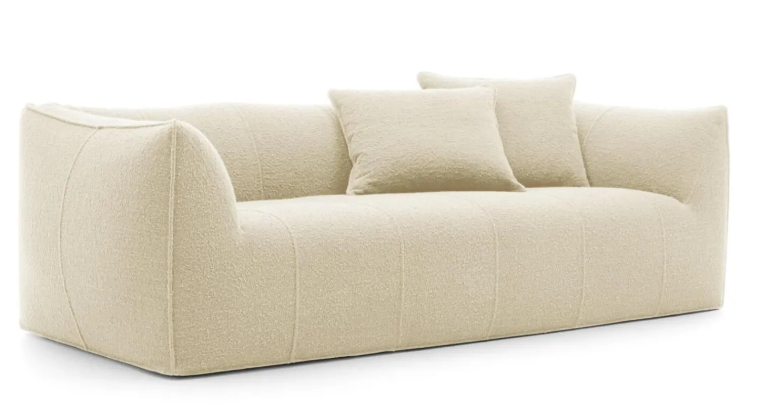 B&B Italia 2-Sitzer-Sofas|Sofa Le Bambole Granbambola Stoff Bouclé Sila Weiß Gestell Polyethylen Inklusive Rückenkissen