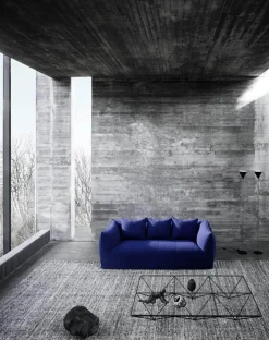 B&B Italia 2-Sitzer-Sofas|Sofa Le Bambole Granbambola Stoff Bouclè Sila Taubengrau Gestell Polyethylen Inklusive Rückenkissen