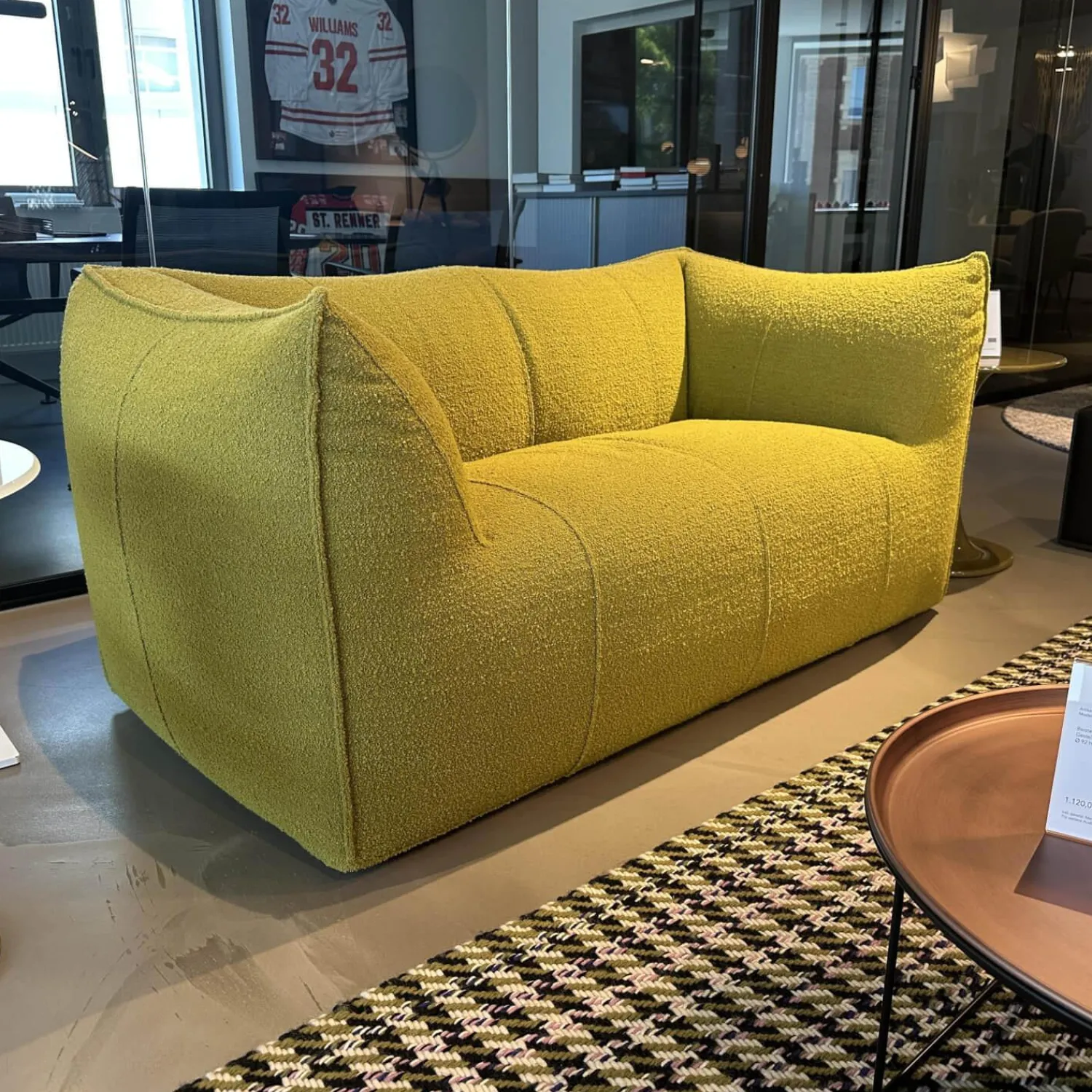 B&B Italia 2-Sitzer-Sofas|Sofa Le Bambole Stoff Sila Grün Gestell Polyethylen Mit Stoff Bezogen