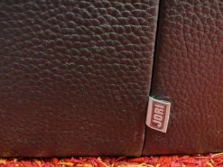 Jori 2-Sitzer-Sofas|Sofa Linea 210 Leder Fuerte Schwarz mit Hocker