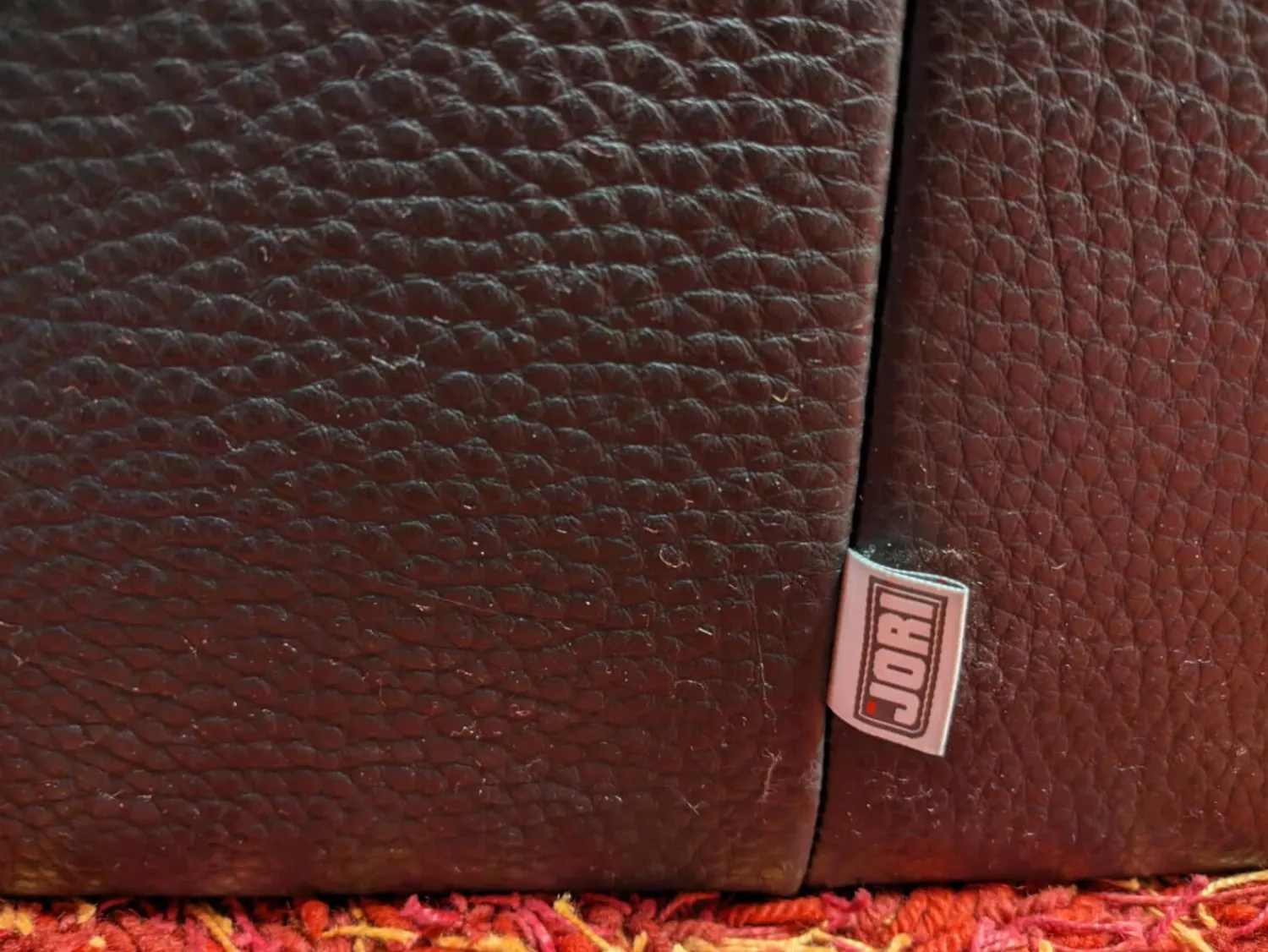 Jori 2-Sitzer-Sofas|Sofa Linea 210 Leder Fuerte Schwarz mit Hocker