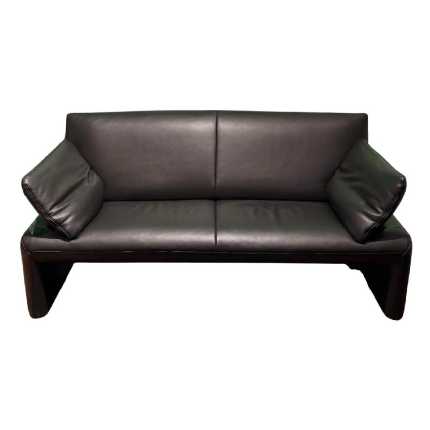 Jori 2-Sitzer-Sofas|Sofa Linea Leder Lipano Black Schwarz