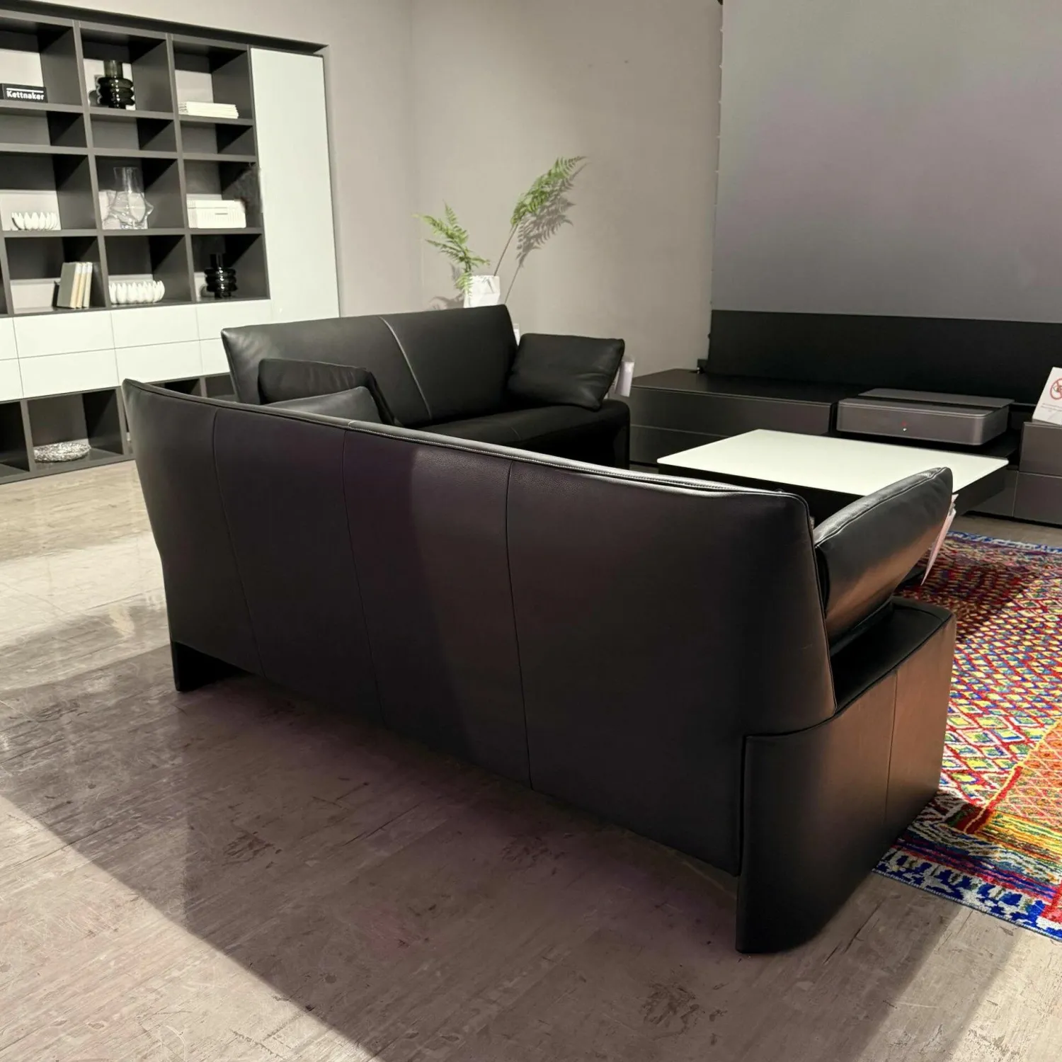 Jori 2-Sitzer-Sofas|Sofa Linea Leder Lipano Black Schwarz